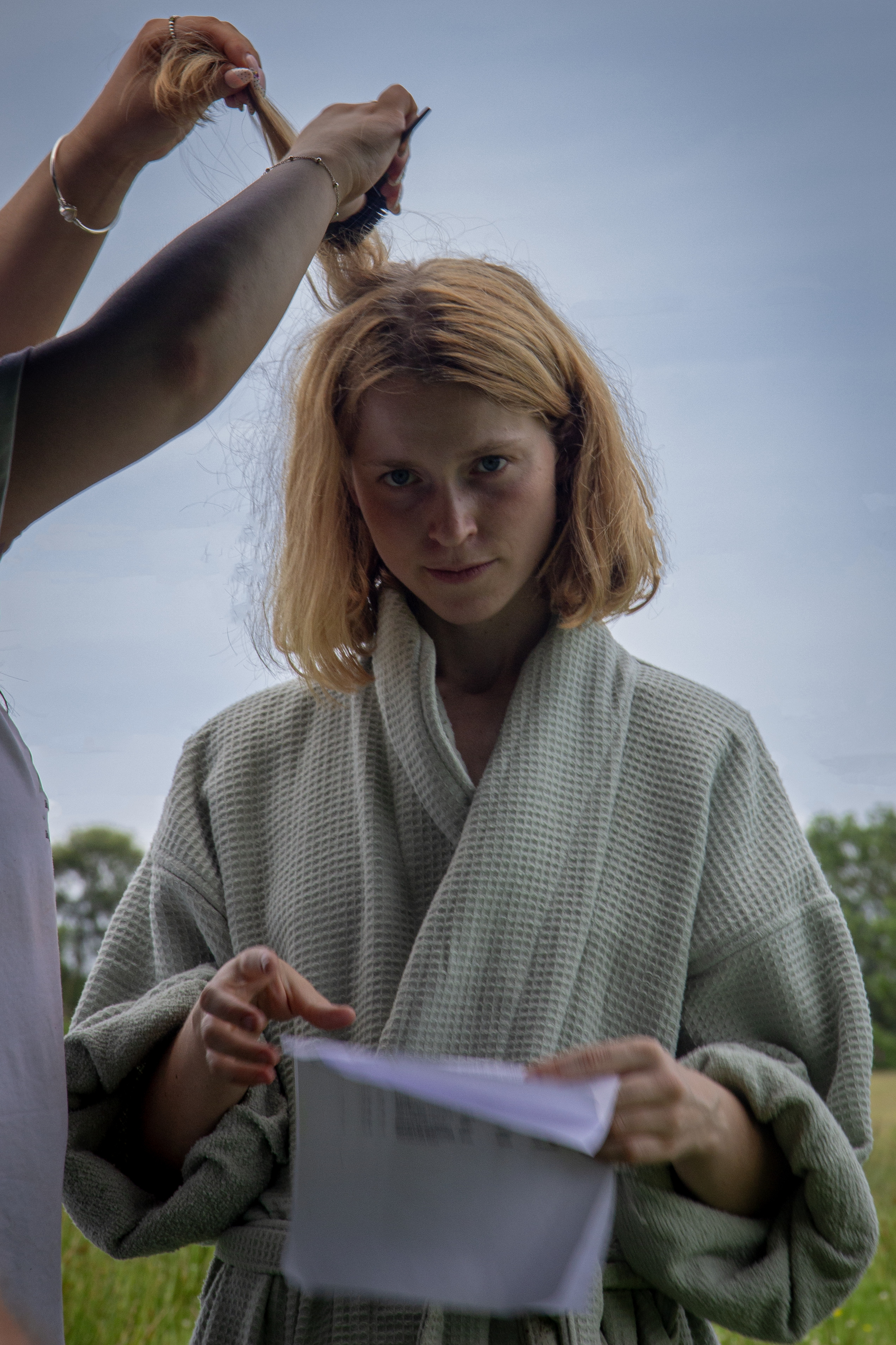 Script pages during film preparation